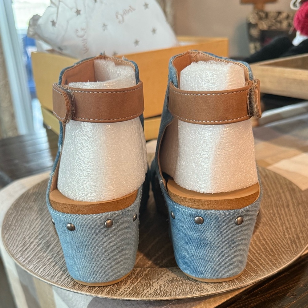 Very G Lala Denim Wedges New - Picture 7 of 10